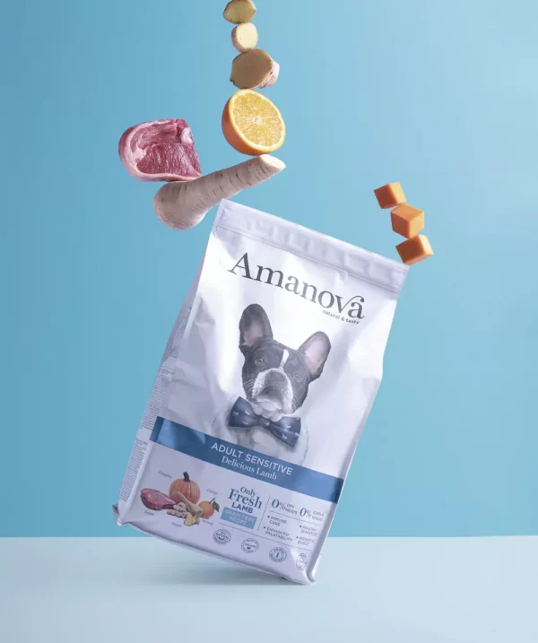 Sac Amanova Agneau Deluxe sans céréales pour chien adulte sensible